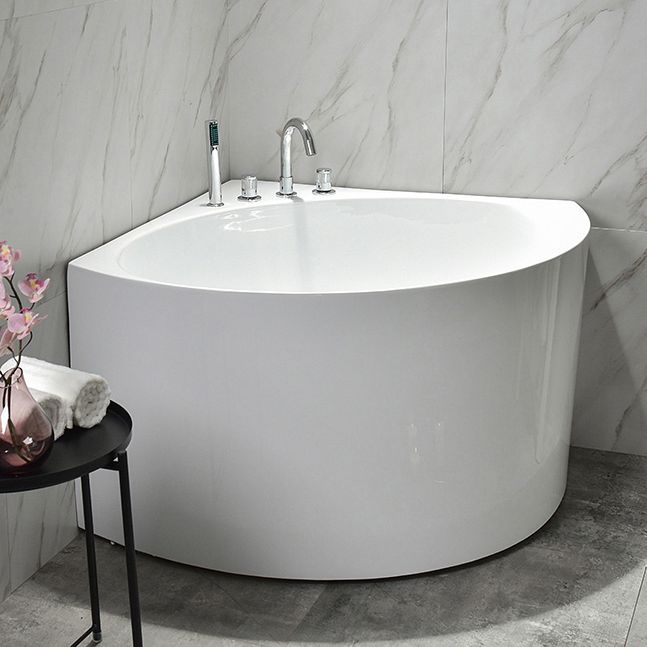 Back to Wall Bathtub Antique Finish Soaking Modern Corner Bath Tub