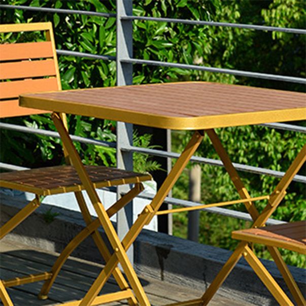 Modern Style 1/3 Pieces Metal Picnic Table Reclaimed Wood Picnic Table Set