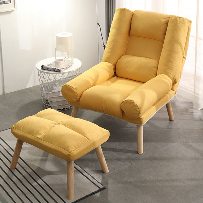 29.52"Wide Armchair Cotton Blend Arm Chair with Basic Four Legs and Pillow Back