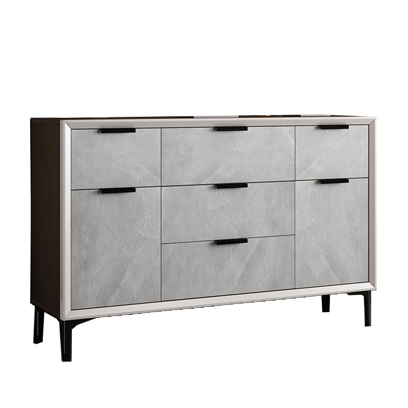 33.46"Tall Grey Accent Chest, Wooden Rectangle Cabinet with Drawers