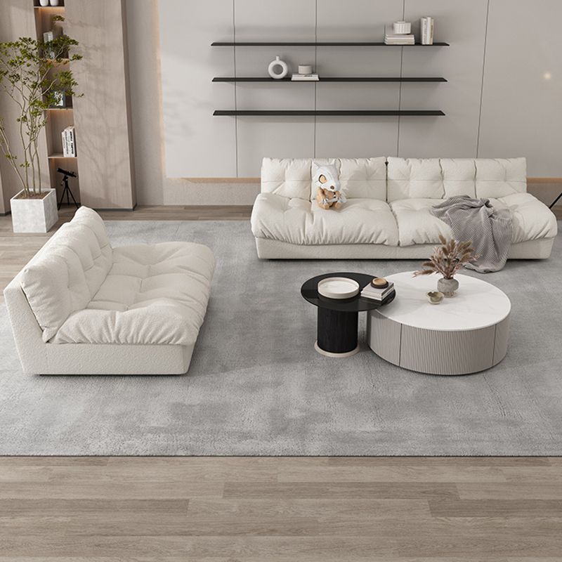 35.43" W x 30.70" H Armless Sofa Contemporary Standard Sofa with Biscuit Back