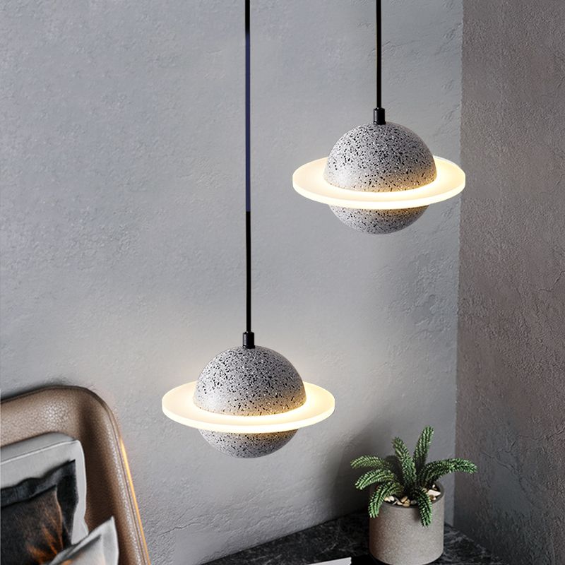 Global Stone Suspension Pendant Light Noordse stijl LED Pendant Light Kit voor slaapkamer
