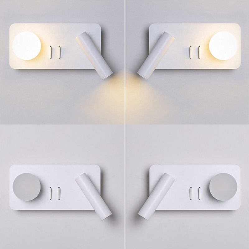 Lampe murale à LED blanche en acrylique dans la lumière murale de lecture en aluminium de style créatif moderne pour chambre à coucher