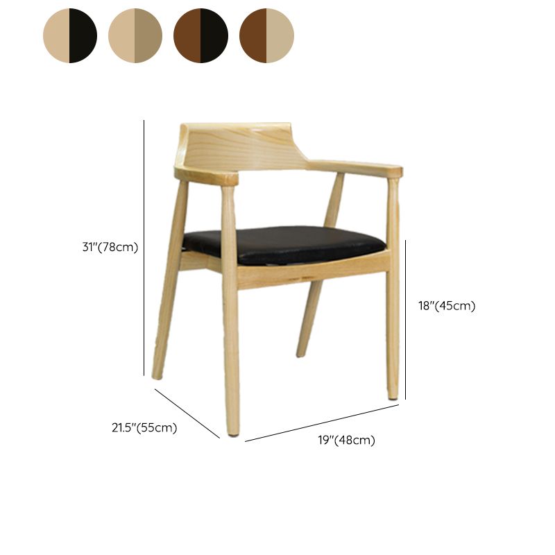 Contemporary Arm Chair Wood Open Back Dining Room Chair for Home