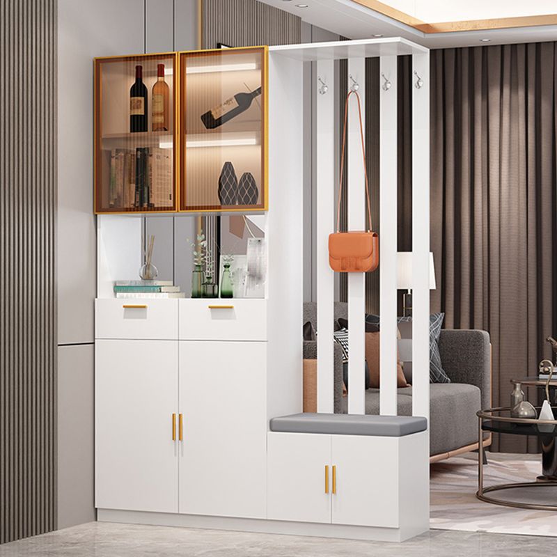 Contemporary Rectangle Wooden 11.81" Wide Accent Cabinet with Drawer