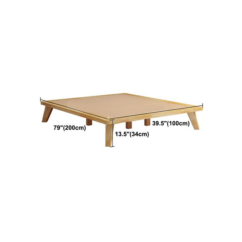 Scandinavian Solid Wood Platform Bed 13.39" High Natural Bed Frame Set