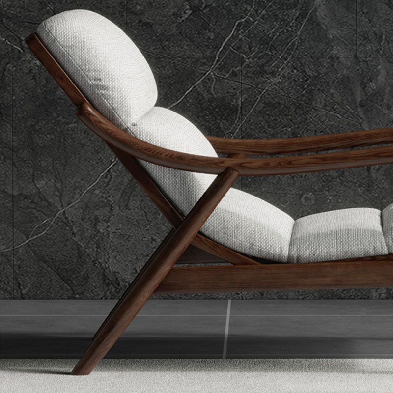 Modern Solid Wood Accent Chair, 68 Wide Cushion Back Chair with Arm