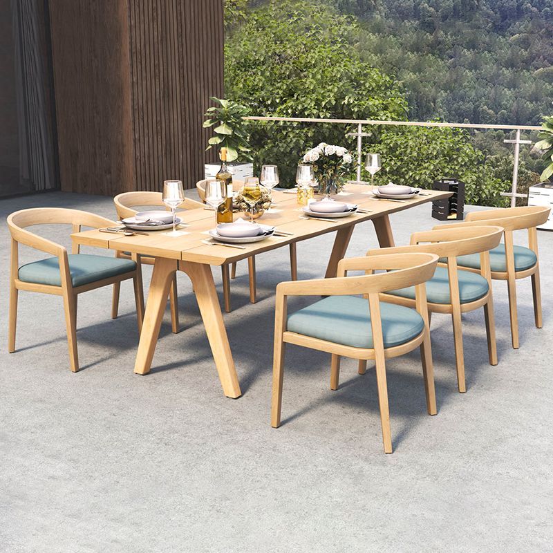 Modern Style Dining Set 1/7 Pcs Wood Frame Patio Dining Table and Chairs