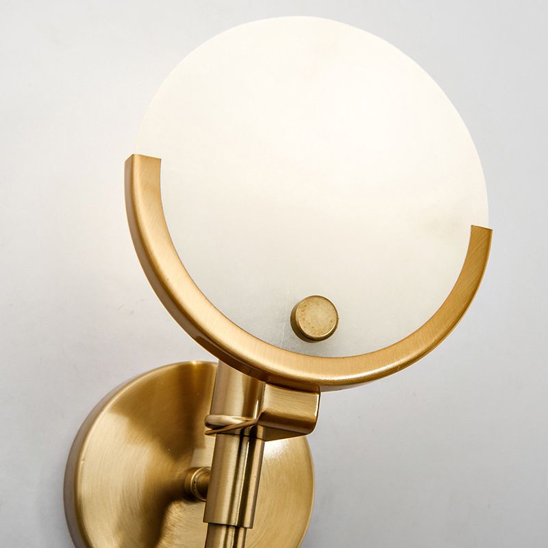 Single Golden Modernism Wall Mounted Sconce Shaded Wall Light for Dining Room