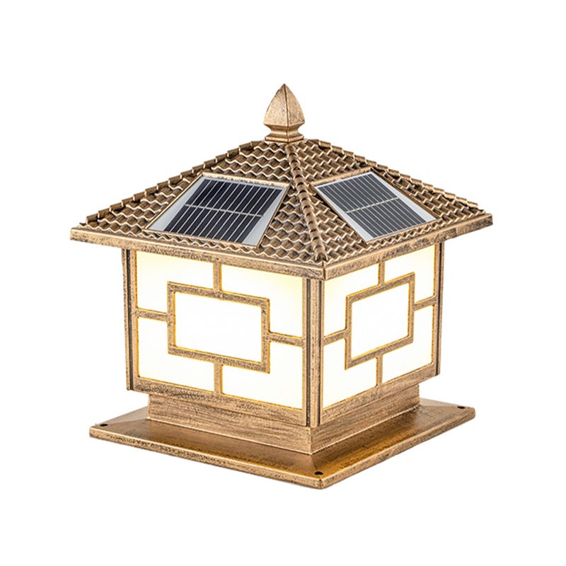 Contemporary LED Pillar Light Simple Solar Lighting Fixture for Garden