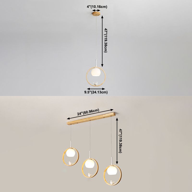 Holz nordisch moderne hängende Anhänger Licht 1-Licht-Tropfen Anhänger für Balkon