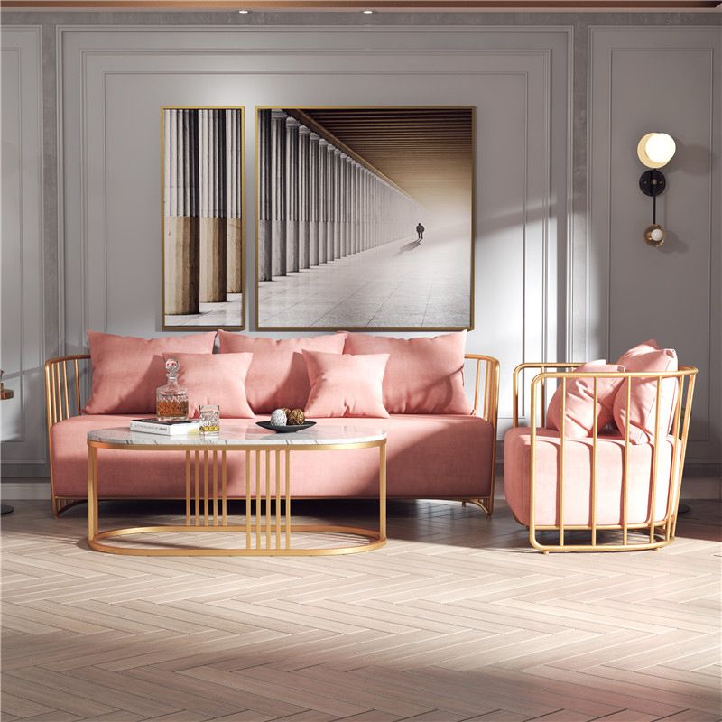White Marble Top Coffee Table Gold Frame Coffee Cocktail Table