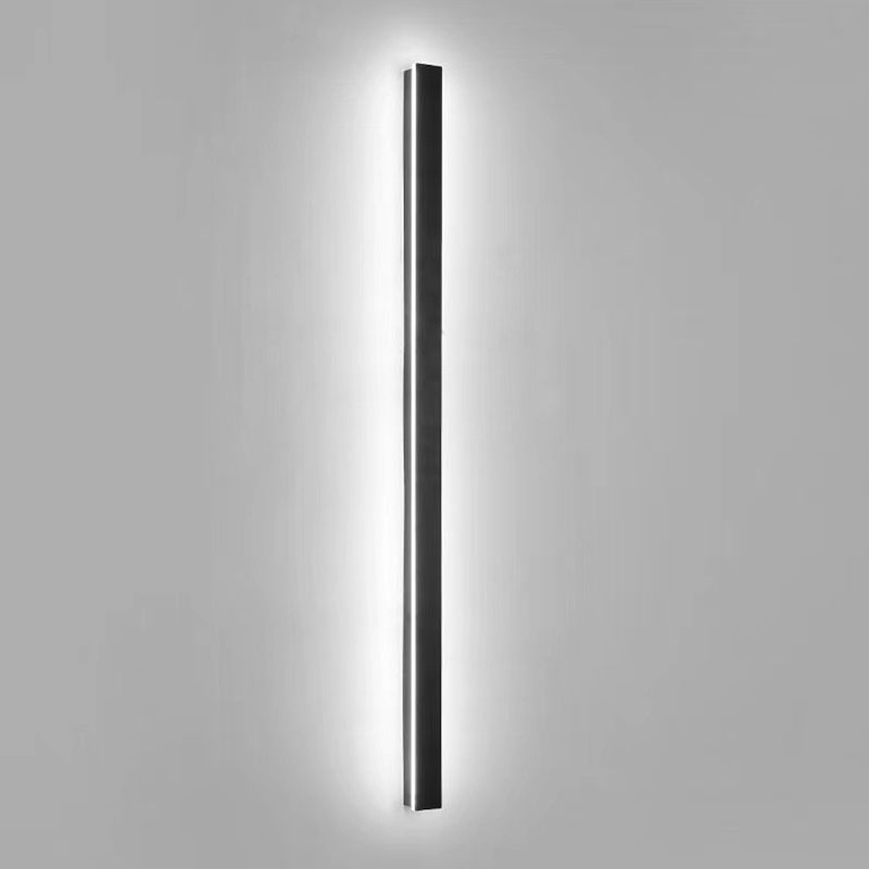 Éclairage mural en métal linéaire Style moderne 1 Éclairage mural d'éclairage en noir