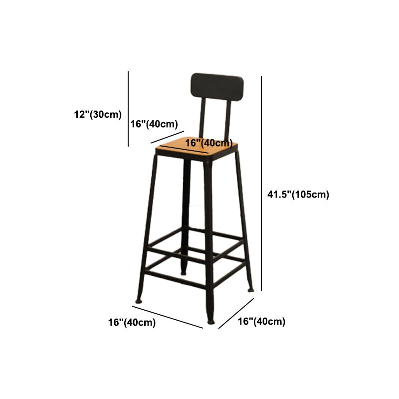 Dining Room Industrial Style Barstool Iron Pedestal Bar Stool with Pedal