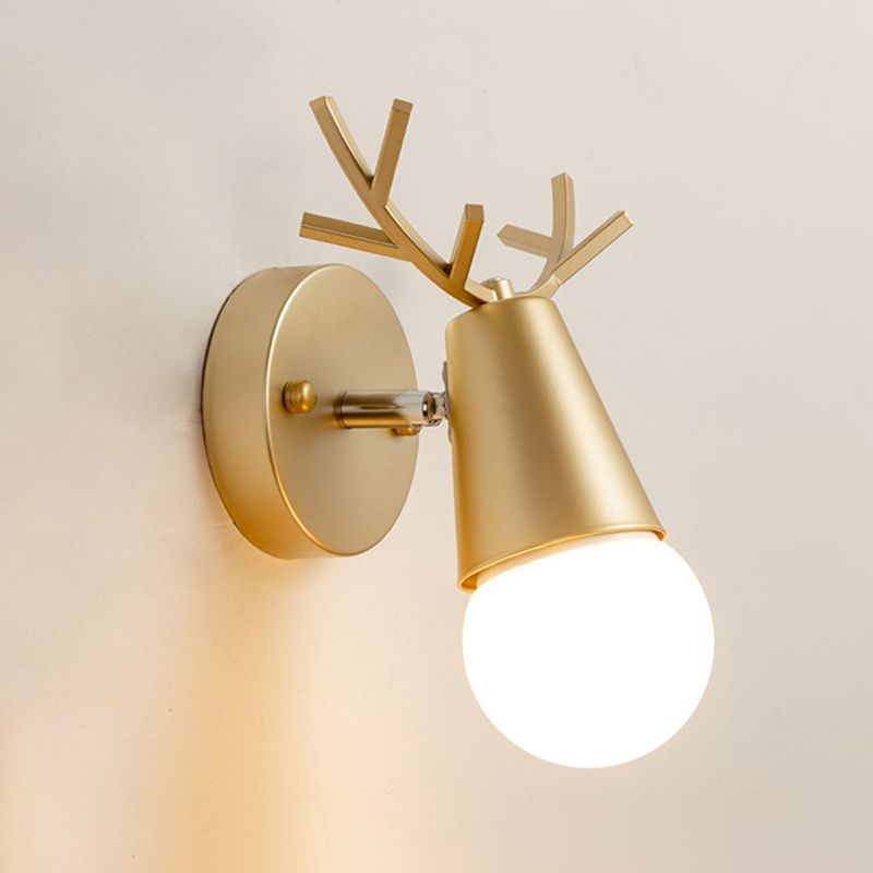 Modern Metal Wall Sconce Antler Shape Wall Light for Bedroom