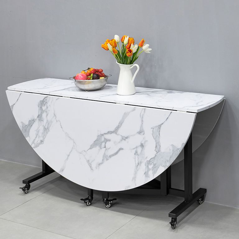 Mid-Century Round MDF Dining Table Standard Dining Table for Kitchen