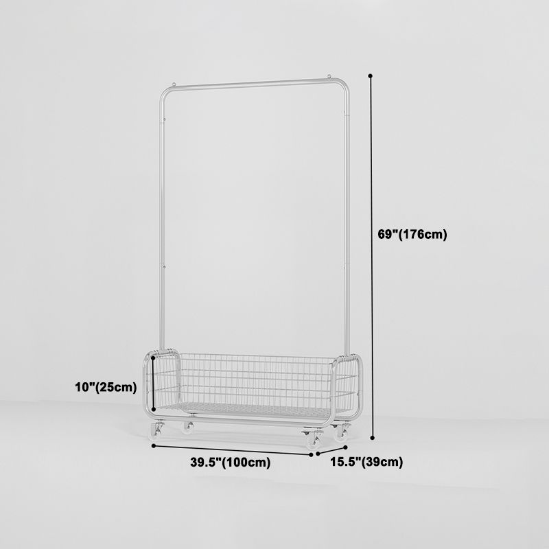 Contemporary Style Wardrobe Metal Open Wardrobe with Wheels for Home