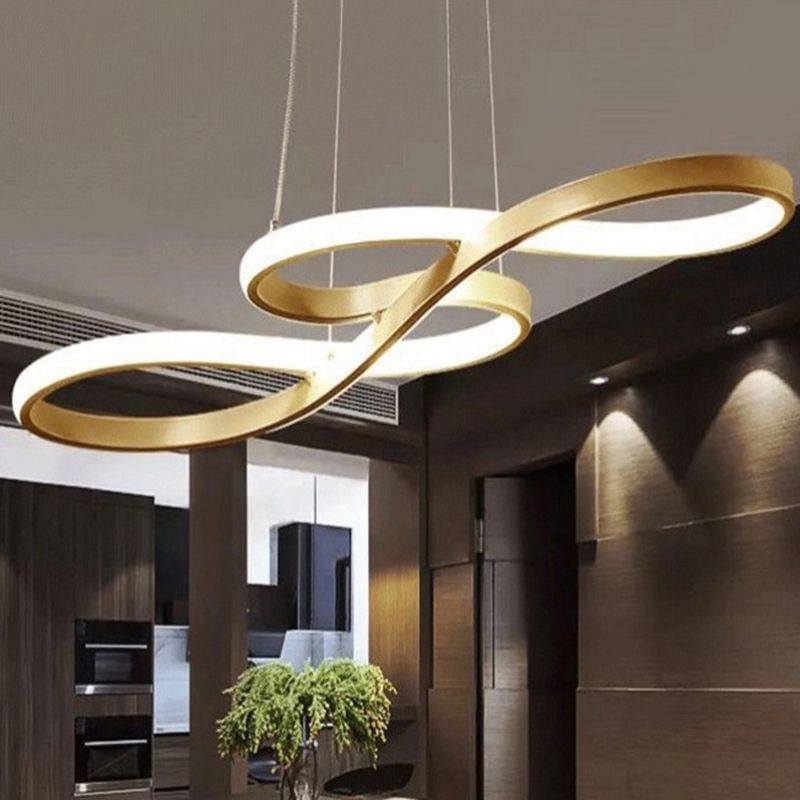 Moderne eenvoud LED hanglamp aluminium lineaire hangende lamp met acryl schaduw