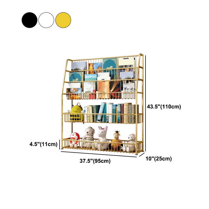 Office Closed Bookshelf Modern Metal Bookcase with Rectangle Shelves