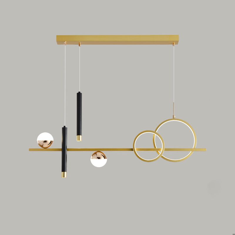 Modern Concise LED Island Light Aluminium Indoor Pendant Light with Acrylic Shade