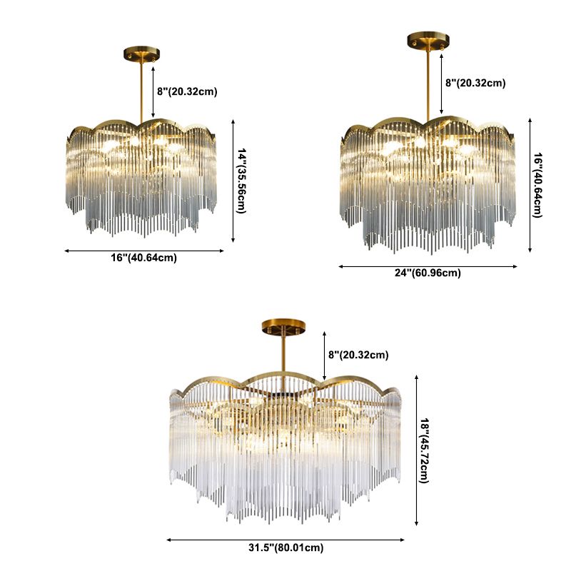 Accesorios de iluminación de araña circulares múltiples luces colgantes de vidrio de estilo moderno