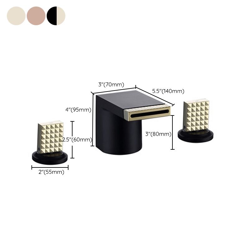Contemporary Deck Mounted Metal Roman Tub Faucet Low Arc Roman Tub Faucet Set