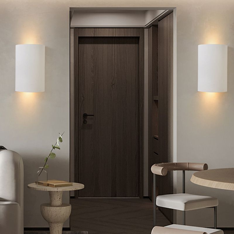 Stone Geometric Wall Mount Lamp Simple 1 Light Wall Mounted Light Fixture in White