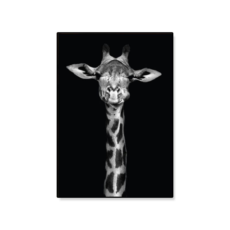 Photographs Modern Style Canvas Art with Wild Animal Pattern in Dark Color for Home