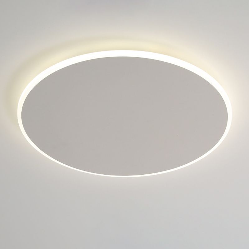 Single White Modern Flush Mount Lighting Circle LED Ceiling Light for Bedroom