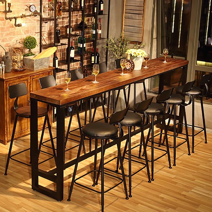 Solid Wood Counter-height Pub Table Industrial Counter Wine Table