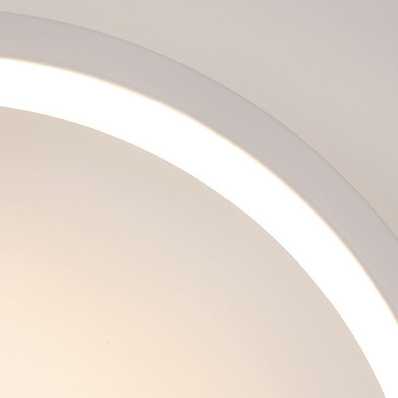 Round Shape Wall Lamp Modern Style Acrylic 1 Light Sconce in White