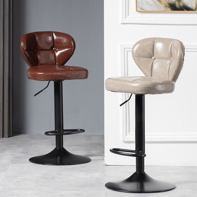 Nordic Leather Seats Barstool Rotating Lifting Bar Stool for Indoor, 1 Piece