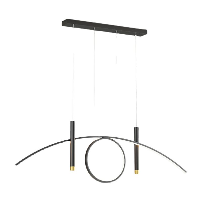 Linear Shape Island Lights Modern Style Metal 4-Light Island Lighting