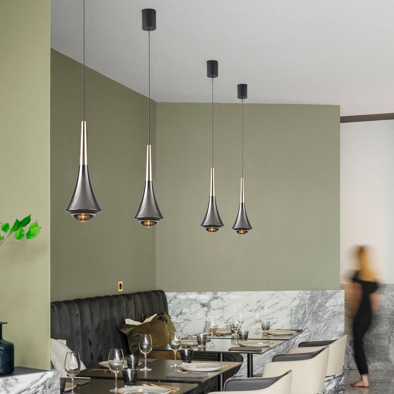 Aluminum Flared Pendant Light Fixture Simple LED Drop Lamp for Dining Room