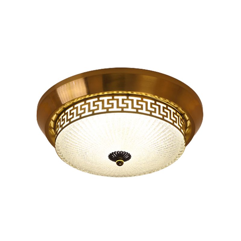 Modern Metal Ceiling Light Circle Shape LED Flush Mount with Glass Shade for Living Room