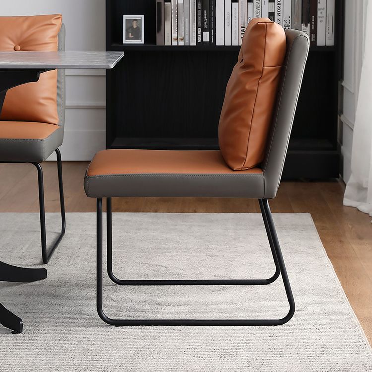 Contemporary Metal Dining Room Chairs Upholstered Dining Armless chairs for Home Use