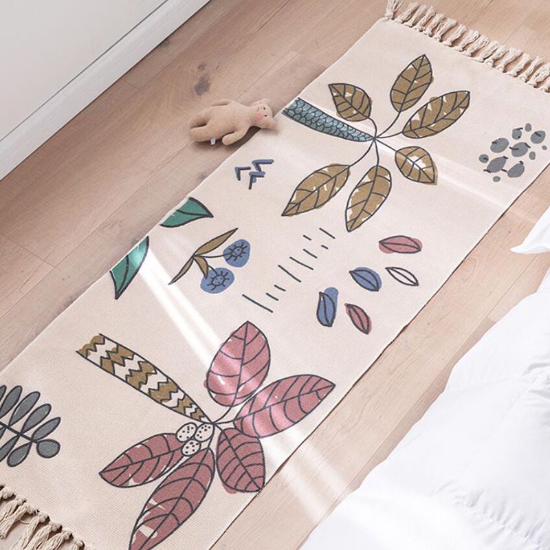 Vintage-Boho-Teppich mit mehrfarbigem Geo-Muster, maschinenwaschbarer, schmutzabweisender Teppich mit Fransen für den Raum