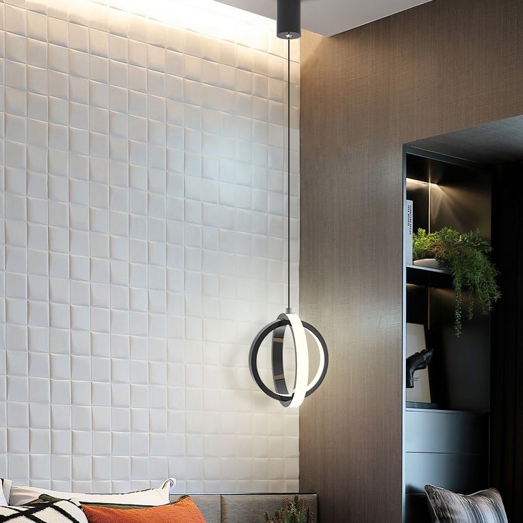 Aluminium LED Hanging Light in Modern Minimalist Style Silicone Globe Pendante Light for Bedroom