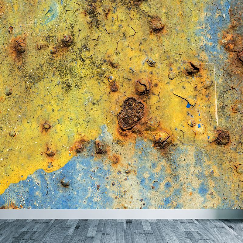 Old Mental Wall Mural Moisture Resistant 
Wall Covering for Living Room, Customised