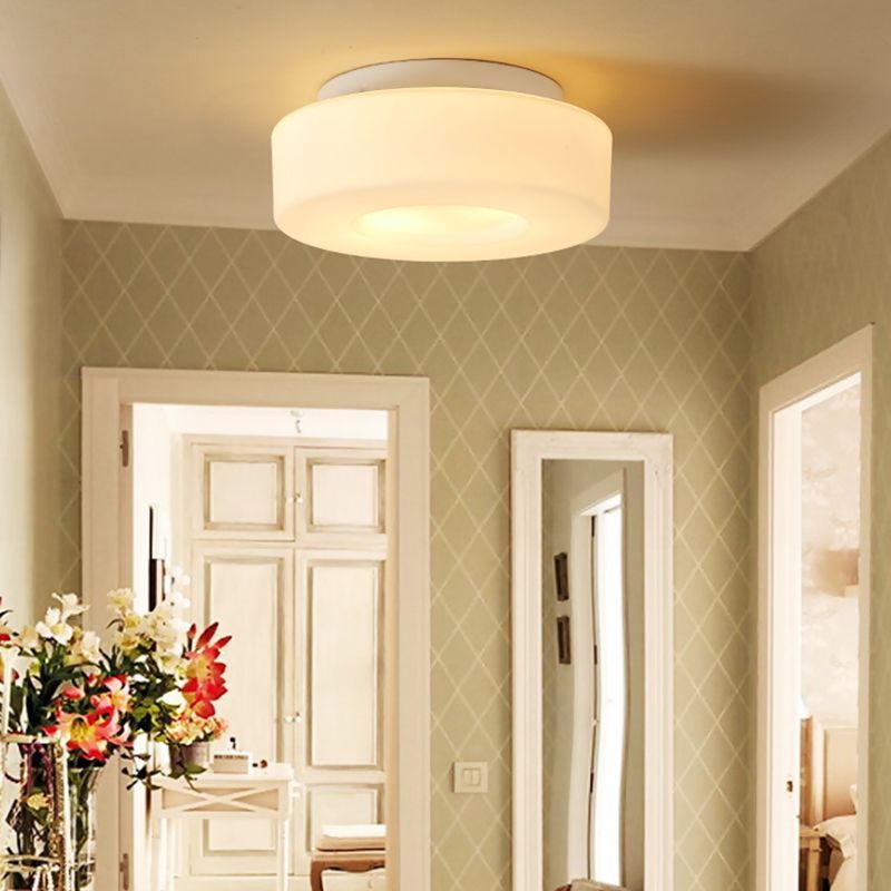 Simple Ceiling Light American Ceiling Mount Light with Glass Shade for Bedroom