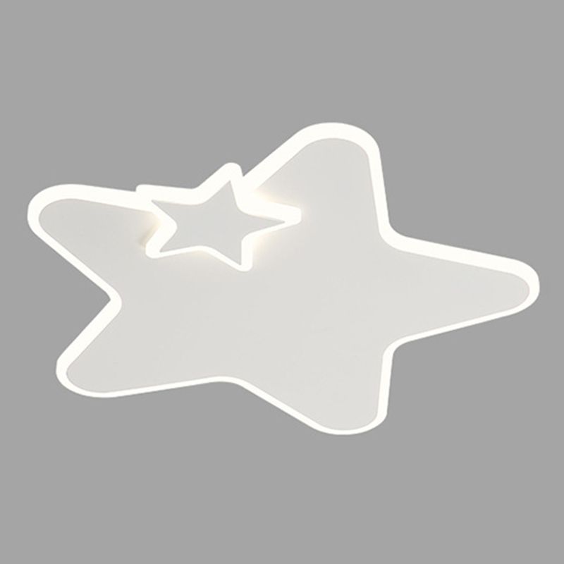 White LED Ceiling Light Children Star Flush Mount Lighting for Foyer