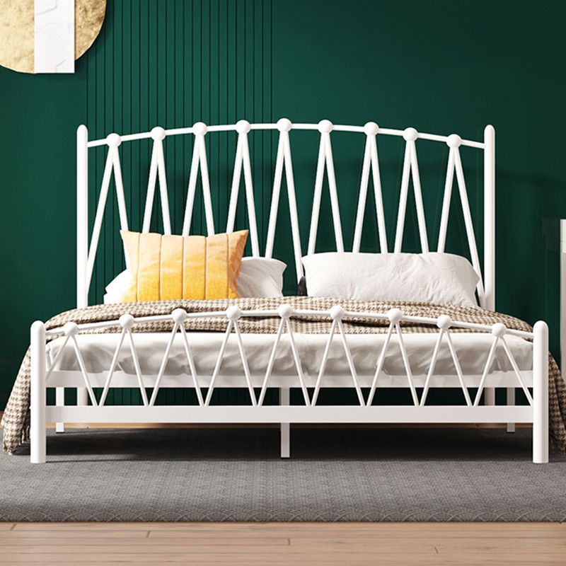 Glam Solid Color Open-Frame Bed Metal Open-Frame Bed with Metal Legs