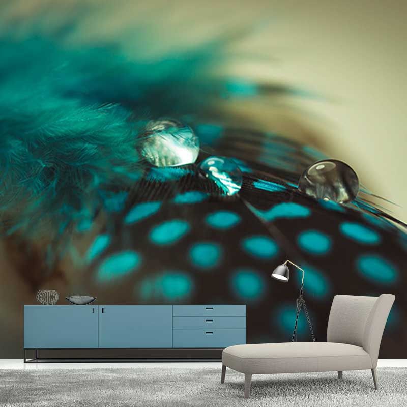 Feather Wall Mural Decal Girls' Bedroom Stain Resistant Wall Covering, Made to Measure