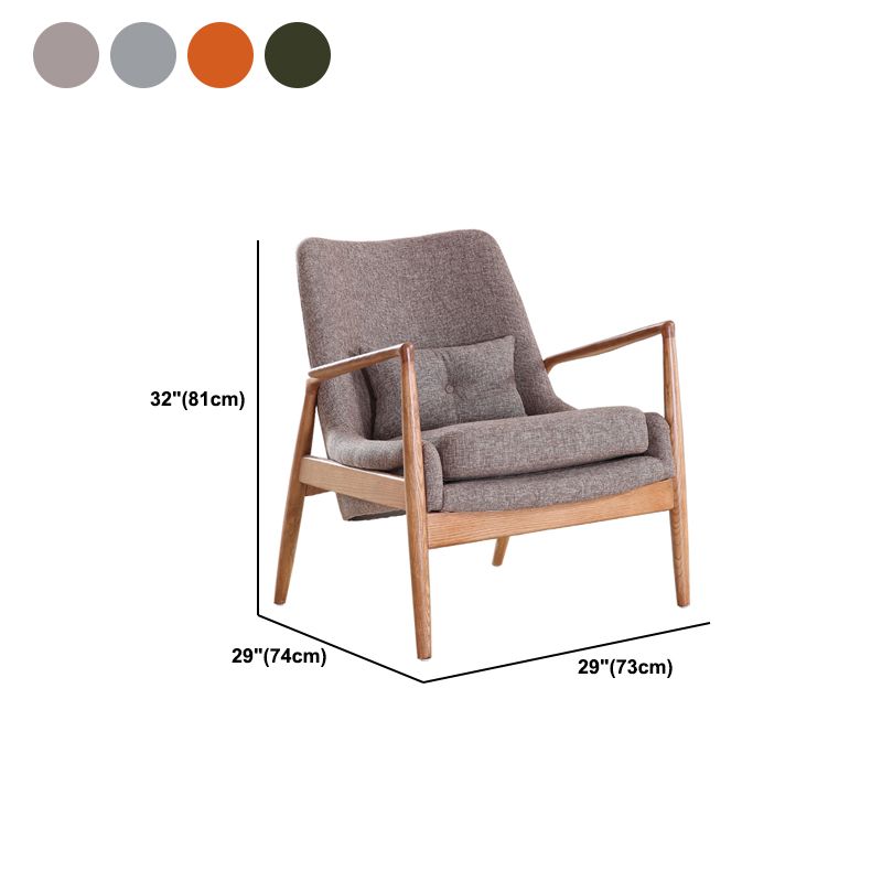 Nordic Style 28.74" Wide Pillow Back Sponge Wood Frame Arm Chair