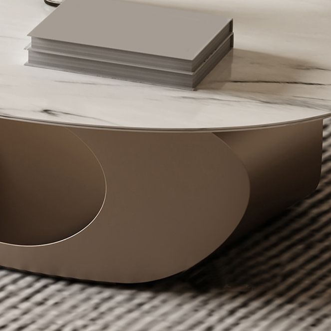 Abstract Stone Coffee Table with Storage Luxurious 1 Single Cocktail Table