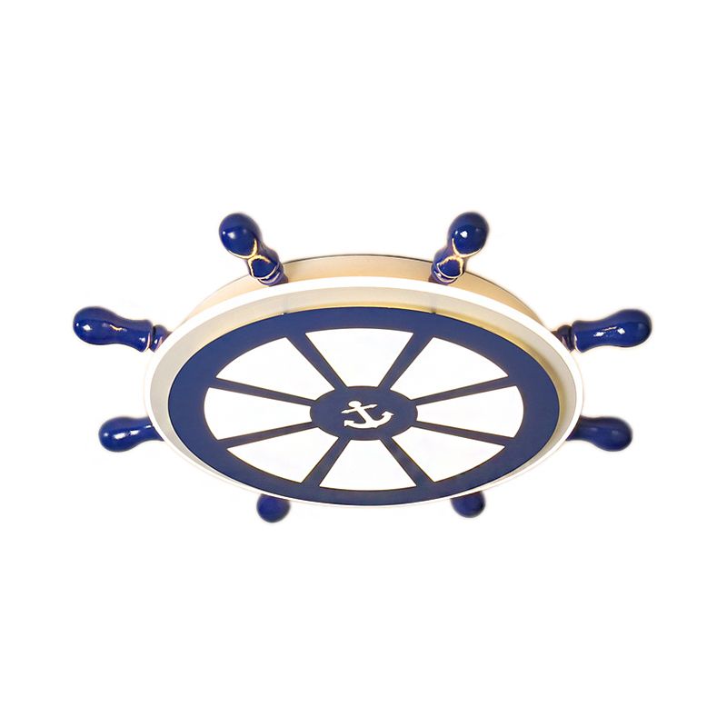 Rudder LED plafonnier en acrylique de style nautique en bleu pour salle à manger
