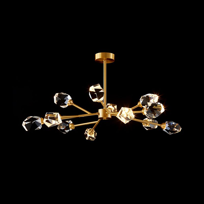 Brass Modernism 12-Light sputnik chandelier for Living Room Luxury Gold ceiling light