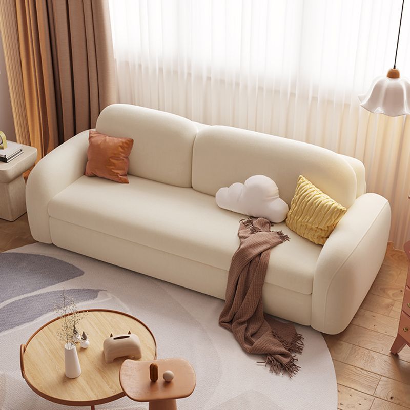 Modern & Contemporary Fabric Removable White Futon Sleeper Sofa