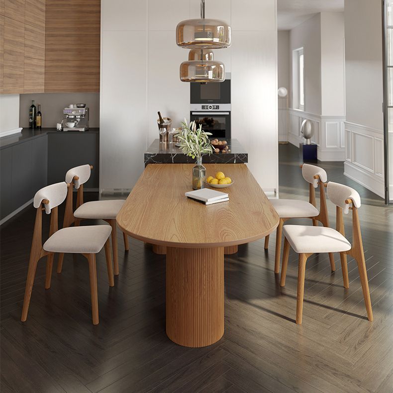 Island Platform Dining Table Contemporary Solid Wood Dining Table