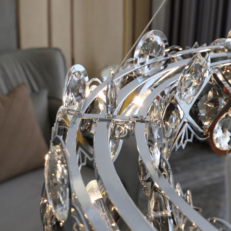 Contemporary Minimalism Chandelier Crystal Geometric Pendant Light for Dining Room